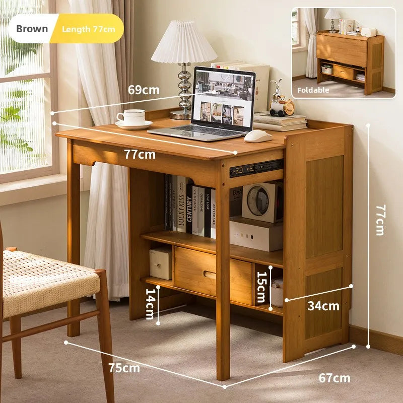 Bookshelf combination primary and secondary school students writing desk home bedroom, writing desk, computer desk, study table Oasis Select Brown 77 long