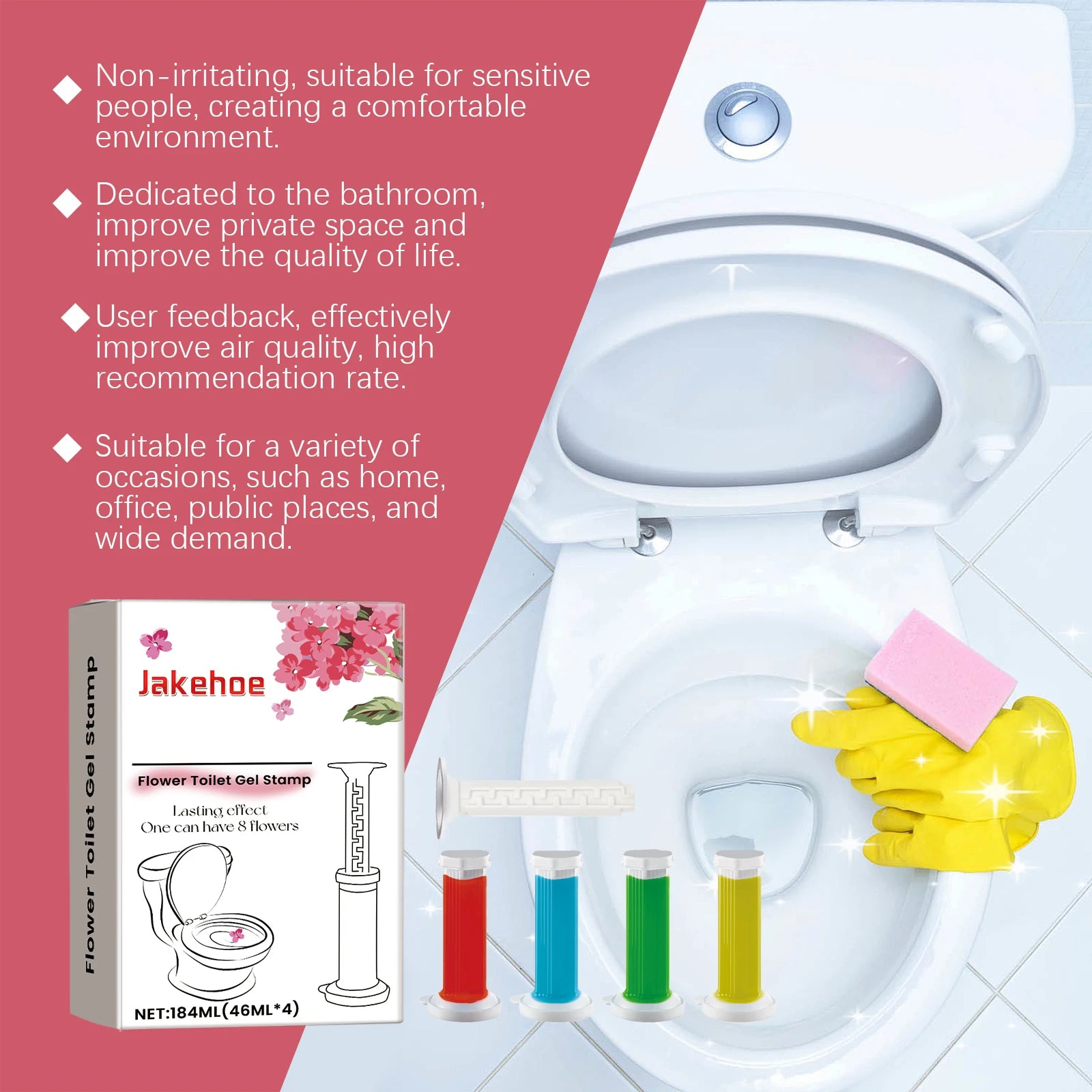 JAKEHOE Toilet Bowl Cleaning Gel – Odor Remover & Stain Fighter Toilet Bowl Cleaner Oasis Select