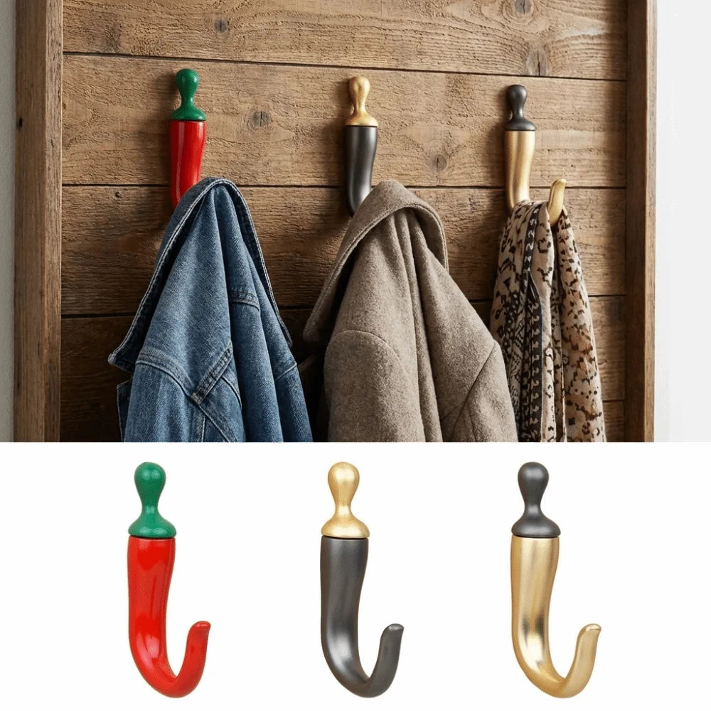 Zinc Alloy Chili Wall Hook – Waterproof Coat & Key Hook