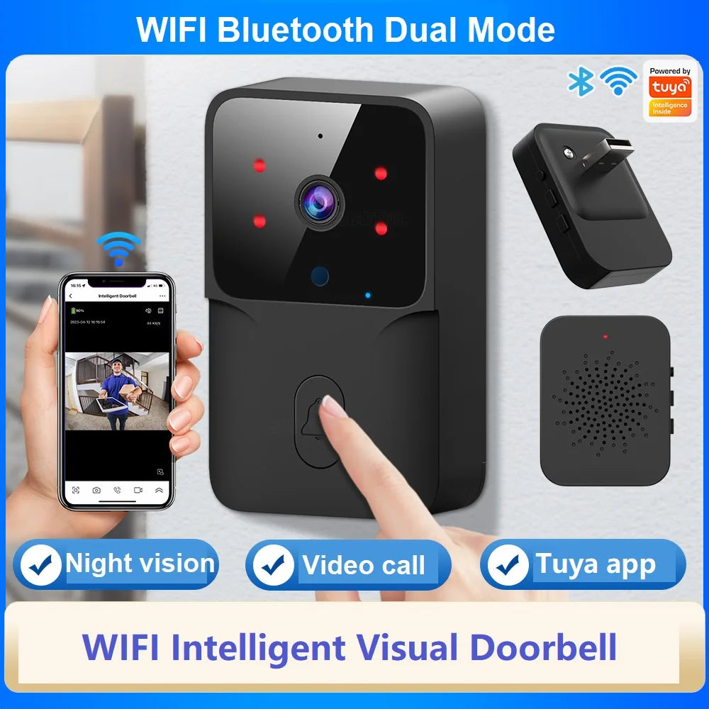 Works with tuya Wifi Doorbell Outdoor HD Camera Anti-Theft Night Vision Home Monitor Door Phone Voice Intelligent Door Bell Oasis Select