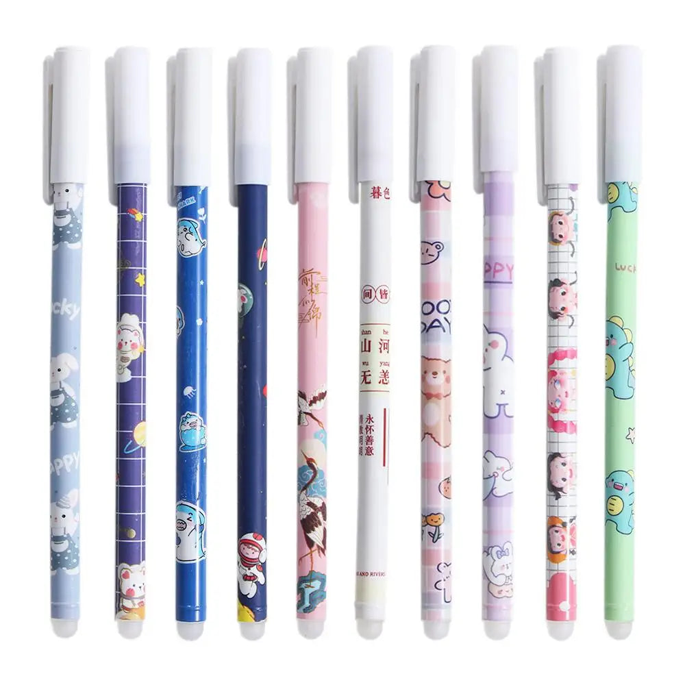 1Pcs Kawaii Game Cartoons Neutral Erasable Pen 0.5mm Blue Gel Pens Washable Handle School Office Supplies Kids Stationery Oasis Select