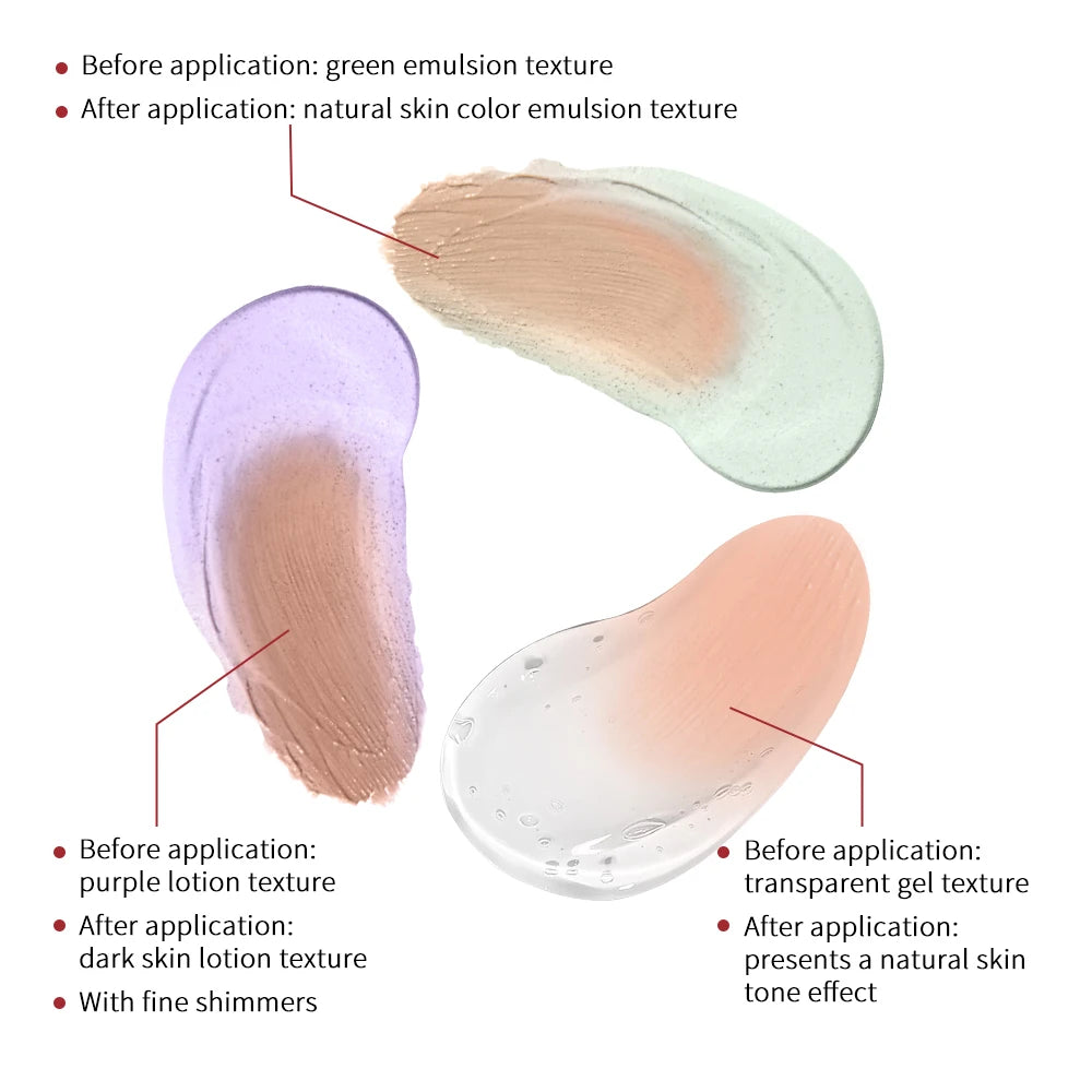 CC Red Correction Cream Liquid-Based Full Coverage Cream Waterproof Long-Lasting Correct Redness Foundation Korean Face Cosmetic Oasis Select