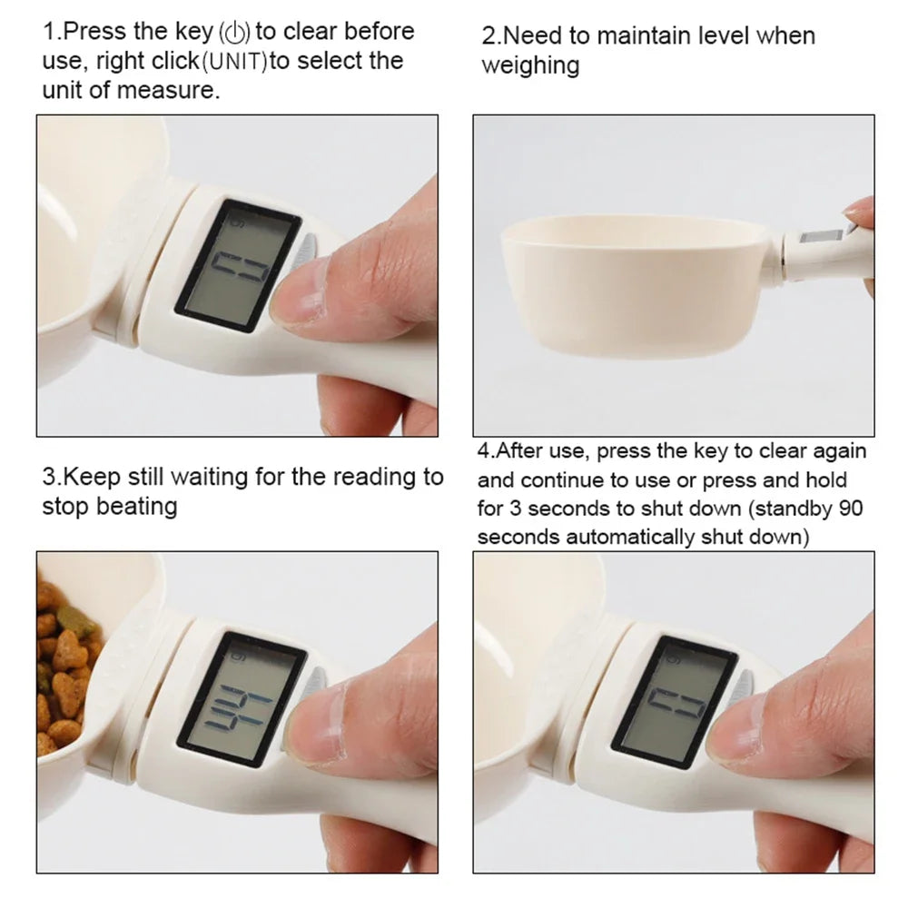 Digital Pet Food Scale Spoon – 800g Dog & Cat Measuring Pet Food Scale Oasis Select