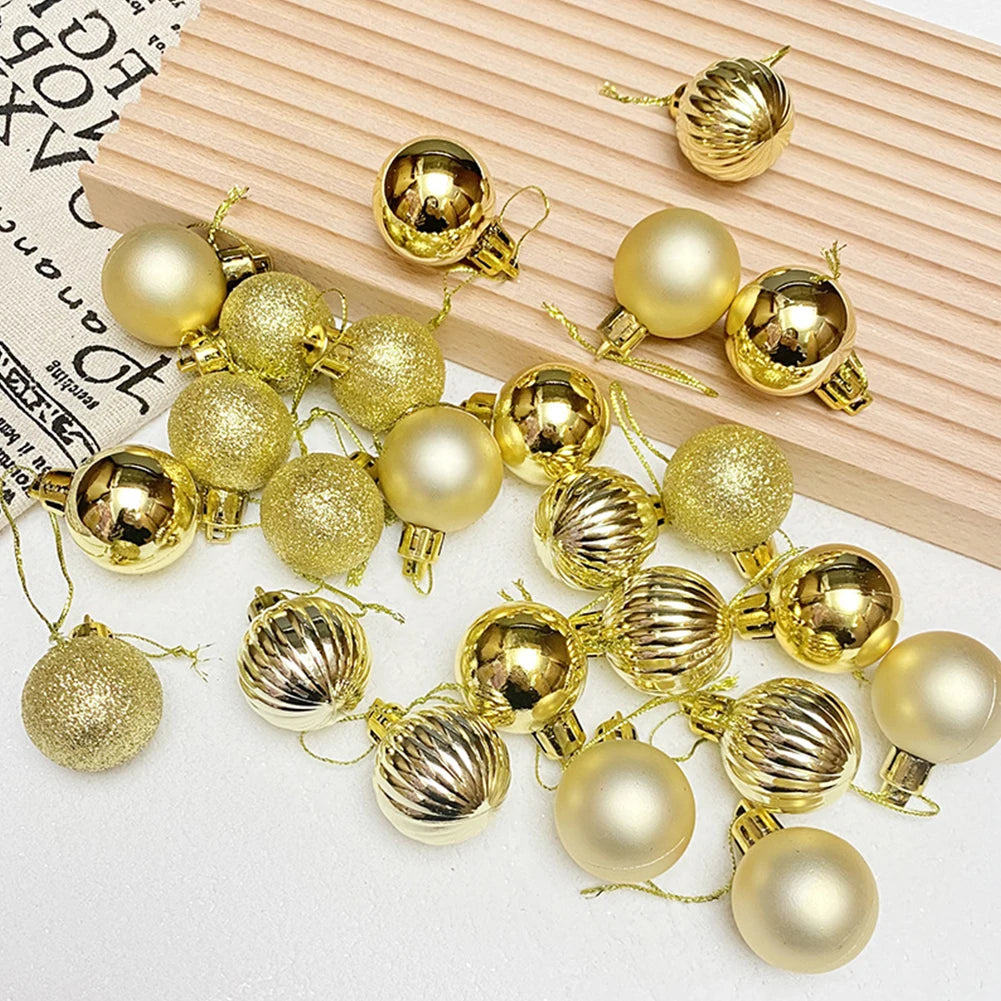 Decoration Christmas Baubles 24pcs set 30mm Christmas Tree Decoration Hanging Balls Ornament Party Home Decor Set