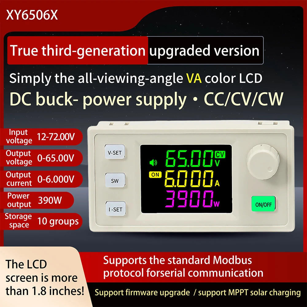 XY6506X/XY6509X DC Buck Converter 65V 9A 390W 585W CNC Adjustable Regulator CC CV Lab Solar Charging Module Oasis Select