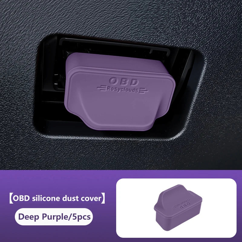Vehicular OBD Diagnostic Connection Armor; Silica Dust Barrier Casing; Inside Ornamental Accessories Transformation Oasis Select 5pcs Dark purple M
