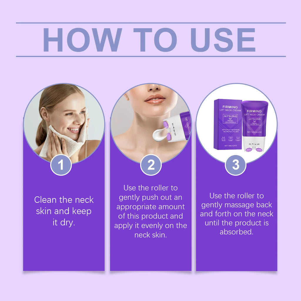 Neck Roller Cream Anti Wrinkle Tightening Eliminate Neck Lines Double Chin Moisturizing Firming Lifting Neck Revitalizing Cream Oasis Select