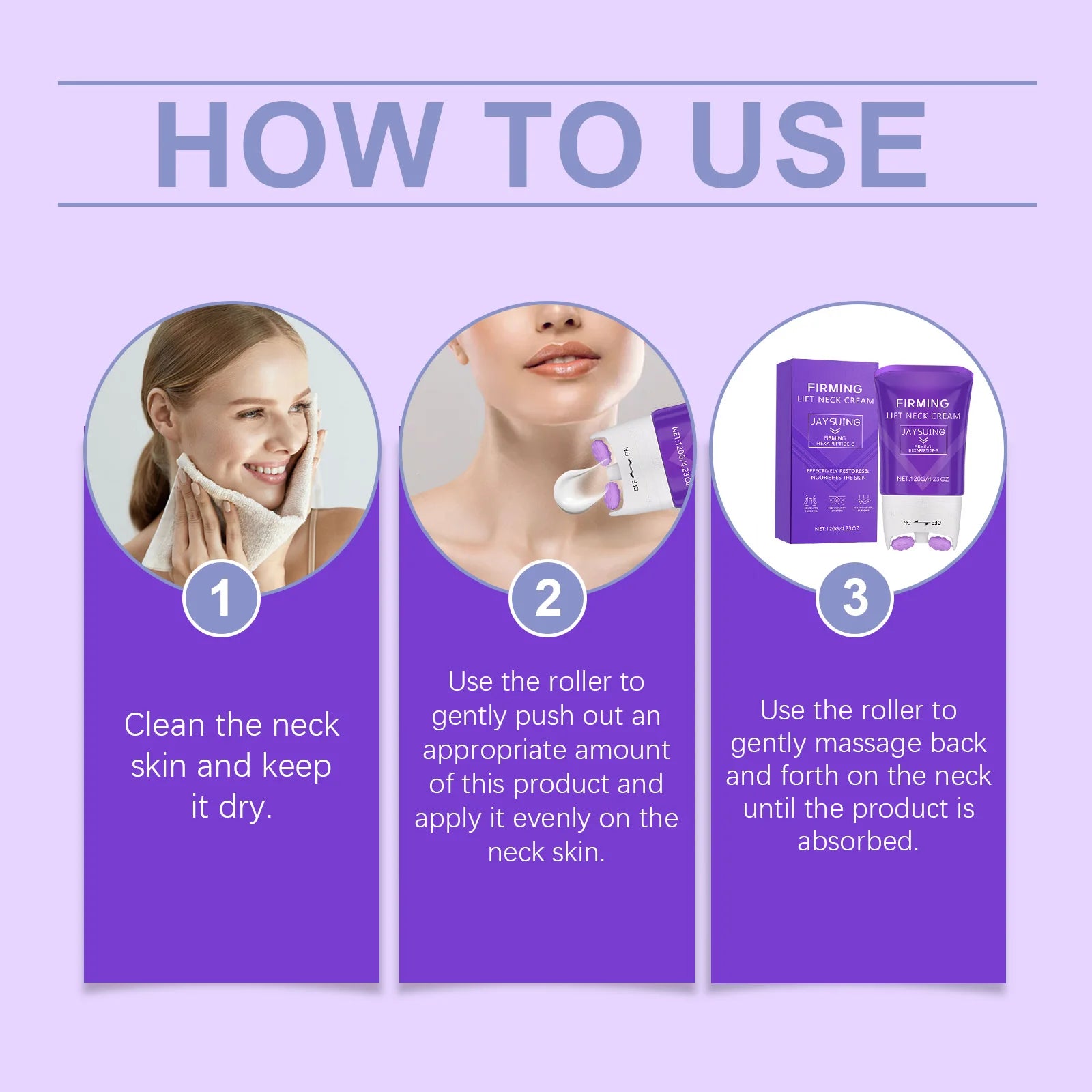 Neck Roller Cream Anti Wrinkle Tightening Eliminate Neck Lines Double Chin Moisturizing Firming Lifting Neck Revitalizing Cream Oasis Select