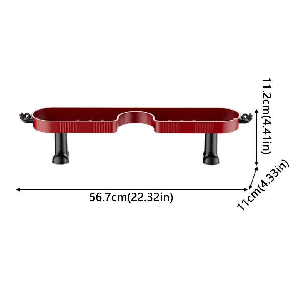 No-Drill Bathroom Sink Storage Rack with Hook & Drain Organizer