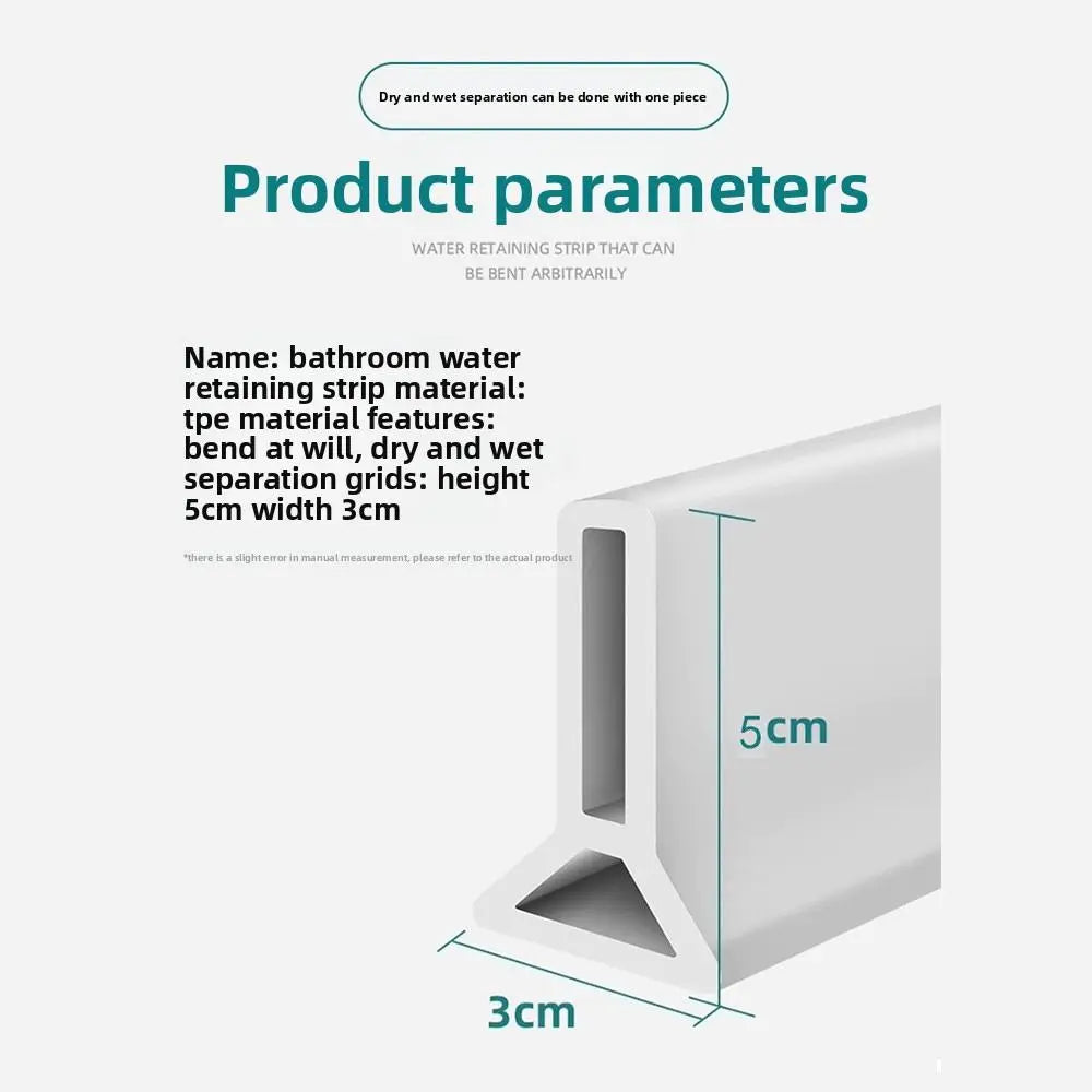 Self Adhesive Water Barrier Strip Collapsible Design Flexible Silicone Waterproof Collapsible Shower Threshold Oasis Select
