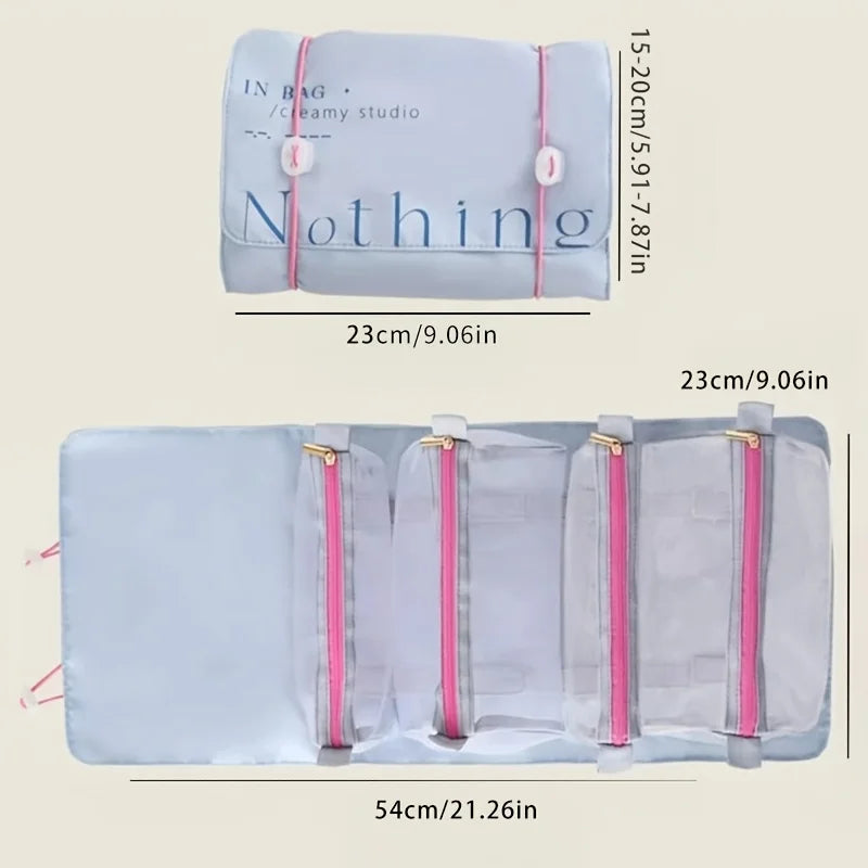 Portable Foldable 4-in-1 Detachable Makeup Bag Large Capacity Travel Cosmetic Organizer Oasis Select