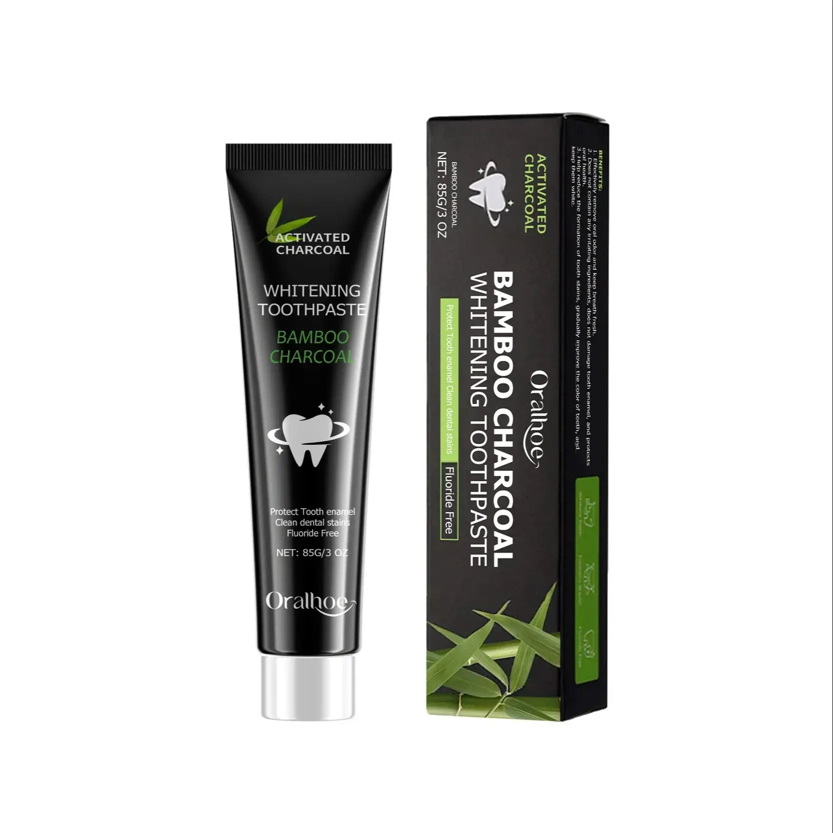 Oralhoe Bamboo Charcoal Whitening Toothpaste – Remove Stains Whitening Toothpaste Oasis Select 85g boxed