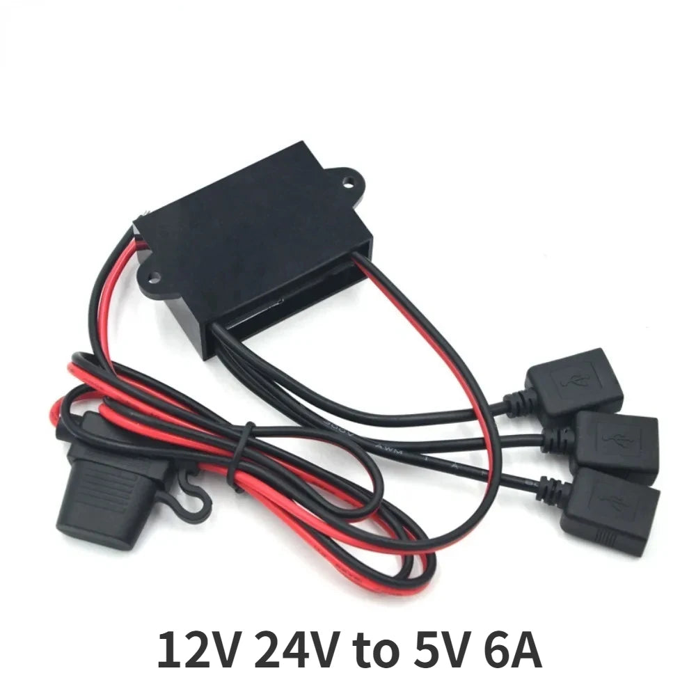 Car Power Converters 12V 24V to 5V 6A 30W Power Adapter DC Step Down Buck Power Converter with Triple USB Output for Car Phone C Oasis Select 12V 24V to 5V 6A