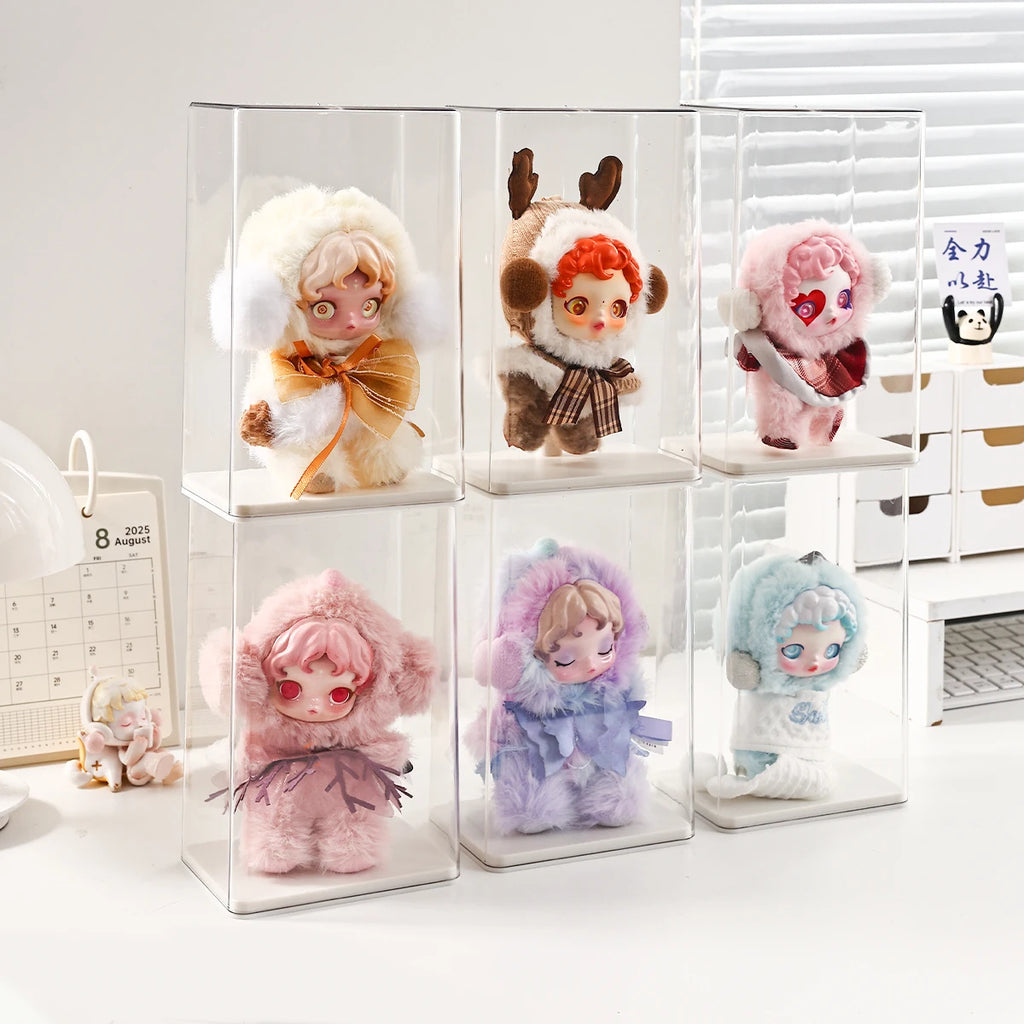 1pc transparent acrylic dustproof labubu display box, toy collectible display box, desktop organizer Oasis Select