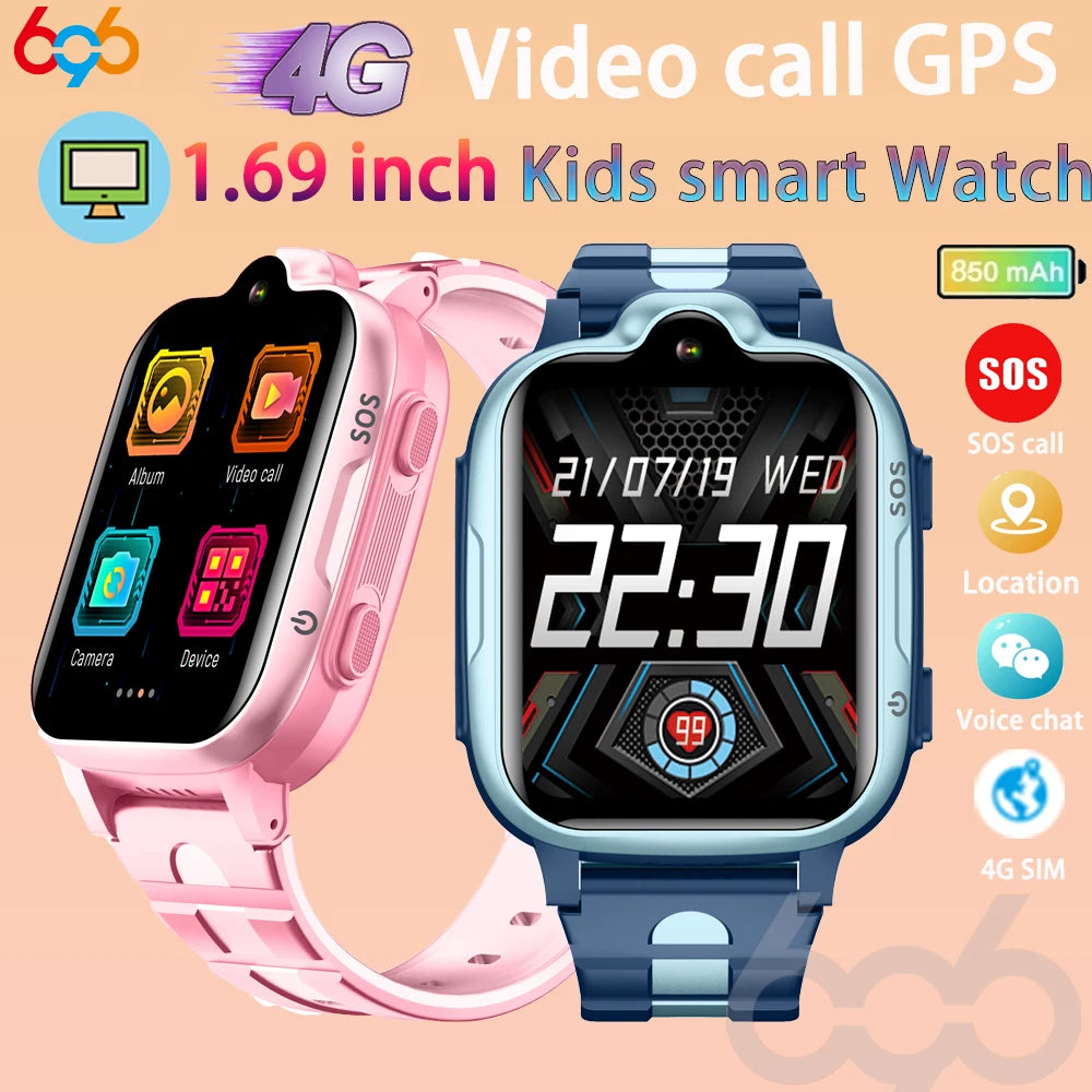 2025 New 4G Kids 1.69inch Smartwatch GPS Tracker SOS HD Video Call Touch Screen Smart Watch Waterproof Call Back Children Watch Oasis Select