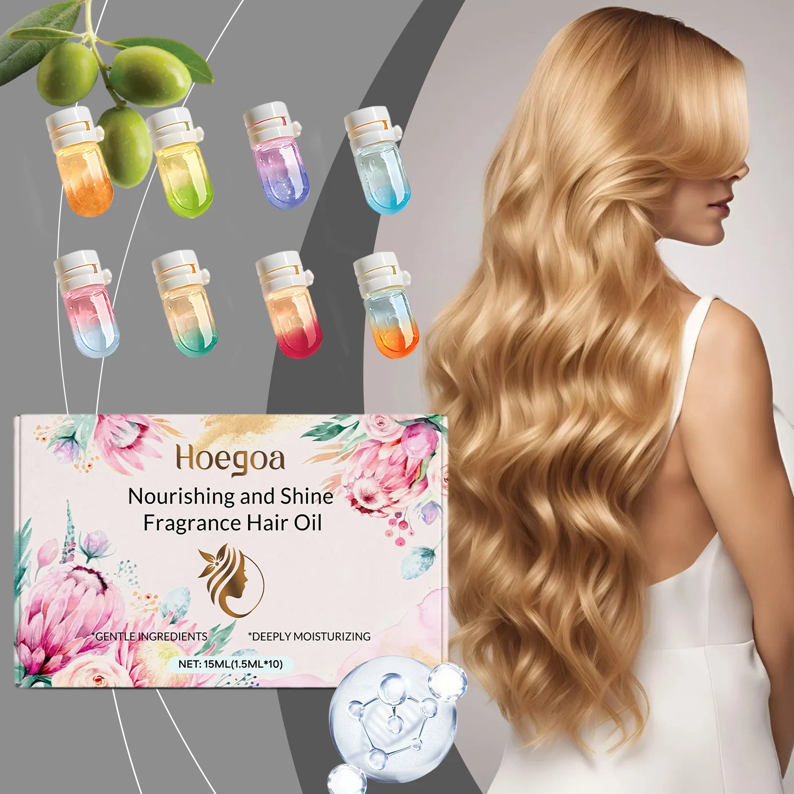 Anti-Damage Fragrance Hair Care Oil Capsules Nourishing Repairing Curly Dry Hair Long-Lasting Floral Scent Hair Care Product Oasis Select