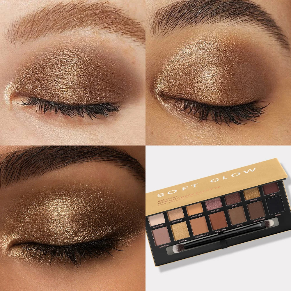 Lakerain 14-Shade Eyeshadow Palette – Matte, Shimmer & Glitter