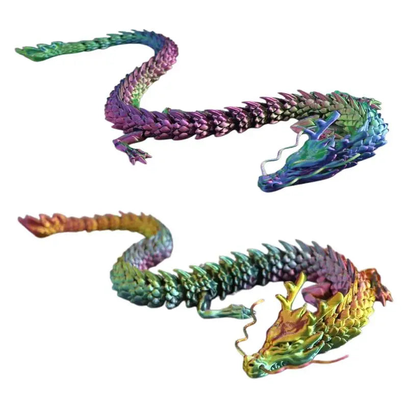 Articulated Dragon 3D Printed Flexible Joint 3D Printed Dragon Dragon Models 3D Printing Stuff Gradient Fantasy Animal Figurines Oasis Select