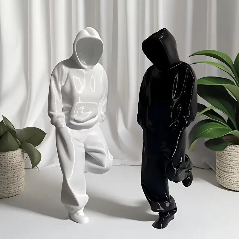 Modern Hooded Figure Sculpture Abstract Art Statue Minimalist Statue Home Living Room Collectible Ornament Desk Decoration Oasis Select