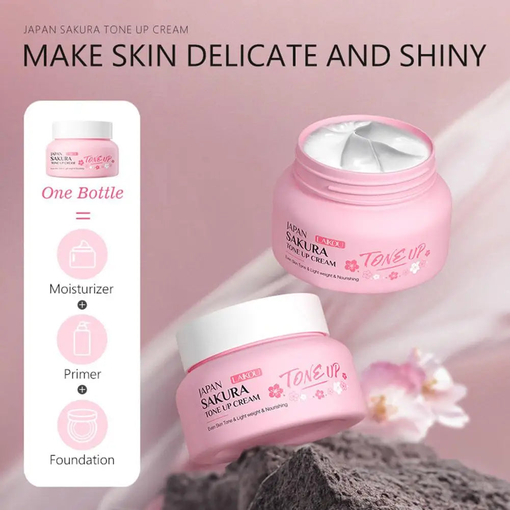 Sakura Tone-Up Face Cream – Brightening Glow Moisturizer 60g Tone-Up Face Cream Oasis Select