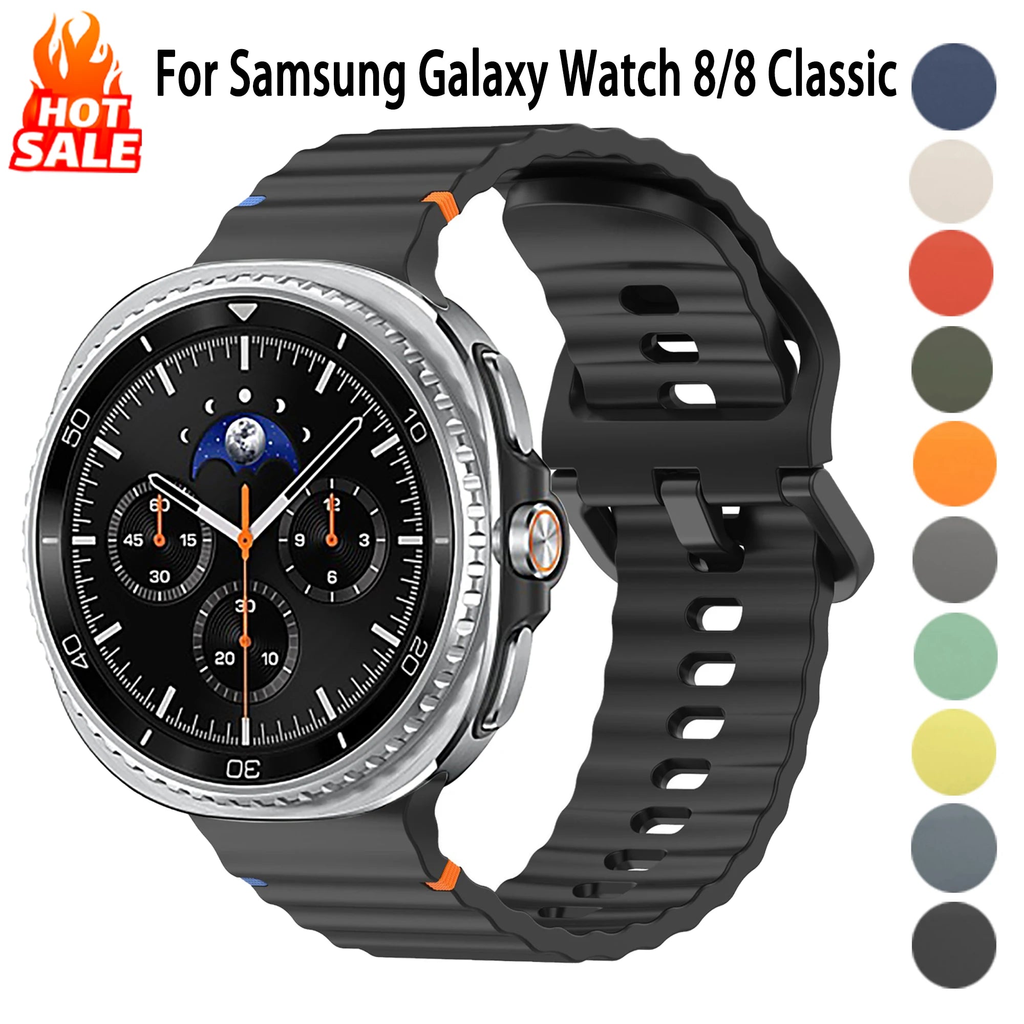 Silicone Band for Samsung Galaxy Watch 8 40mm 44mm Classic 46mm Silicone Watch Band Oasis Select