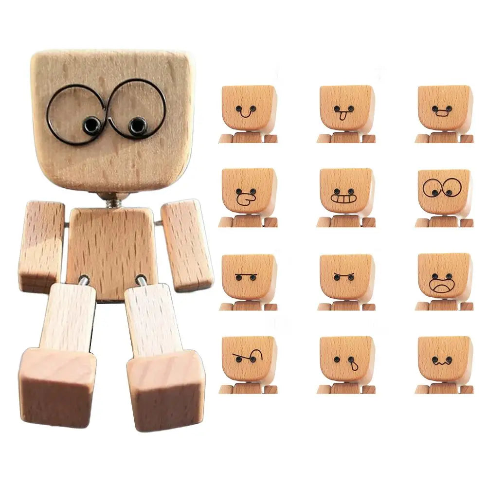 Shaking Wooden Man Car Dashboard Ornament | Magnetic Expressions