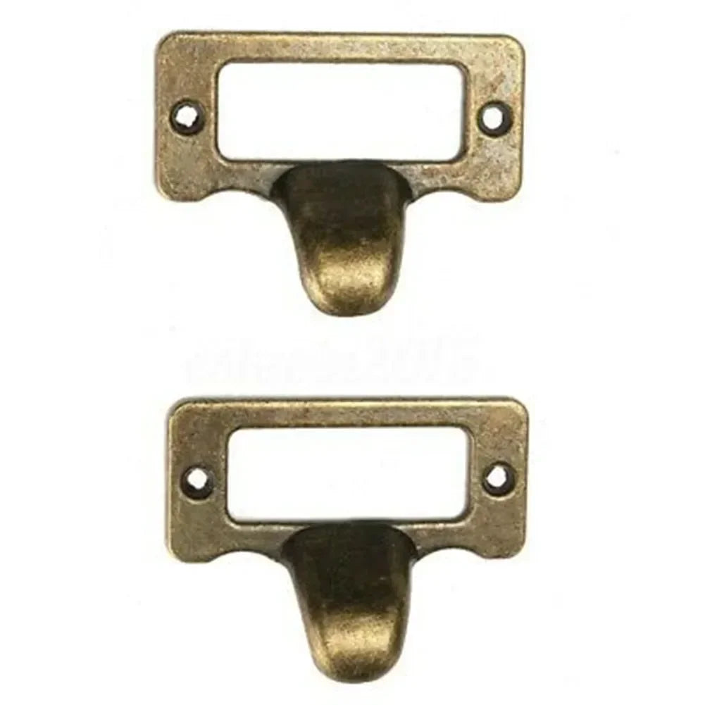 High Quality 10 PCS Label Pulls 48mm*35mm Vintage Antique Brass Antique Style Cabinet Cupboard Name Card Holder Oasis Select