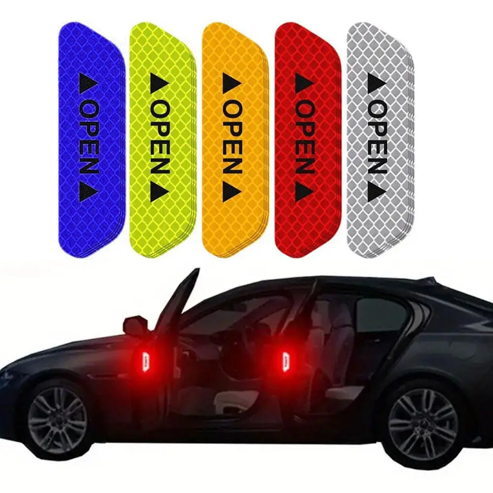 4-Pack Night Reflective Car Door Safety Warning Stickers