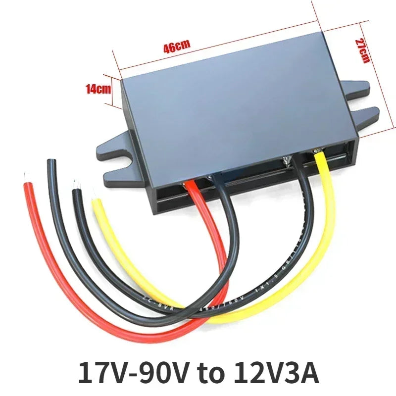 20V-90V to 12V 8A-15A automotive voltage regulator DC DC converter 24V36V48V60V72V to 12V Step Down Transformer Car Power Supply Oasis Select 17-90V to 12V 3A 17V(20V)-90v 12V