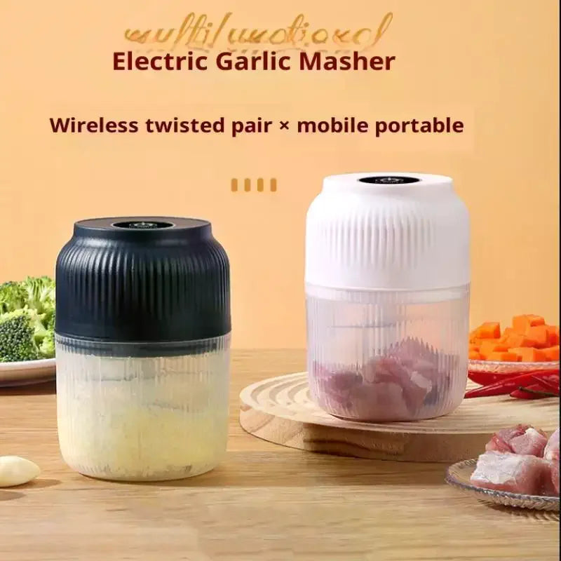 Portable Electric Garlic Masher Mini Food Processor Vegetable Chopper Meat Grinder for Kitchen Use Oasis Select