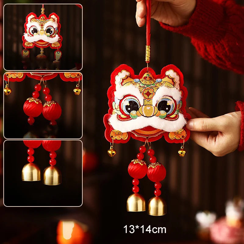 Chinese New Year Tassel Exquisite Lion Dance Pendant Spring Festival Hanging Traditional New Year Decoration For New Year Gifts Oasis Select A