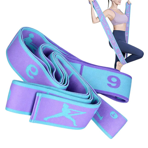 Multi Stage Yoga Stretch Band Latin Dance Stretch Band Correct Postures 12 Grid Elastic Band Digital Band Strap Belt Fitness Oasis Select