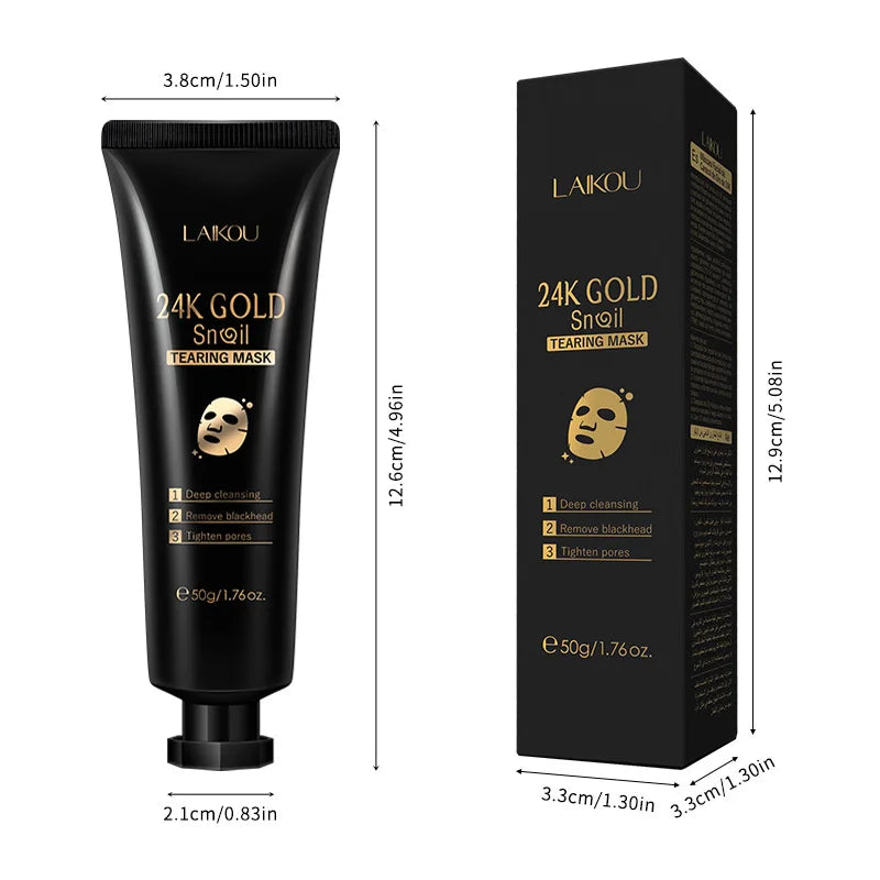 Laikou 24K Gold Snail Collagen Peel-Off Face Mask 50g