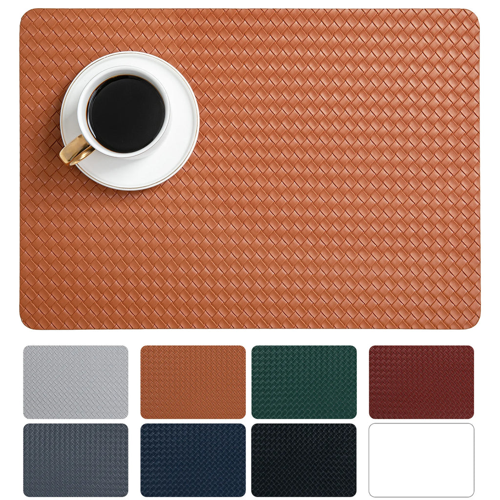 Nordic-style Double-sided Woven Leather Placemats Table Heat Insulation Pads and Home Heat-resistant Table Pads Oasis Select