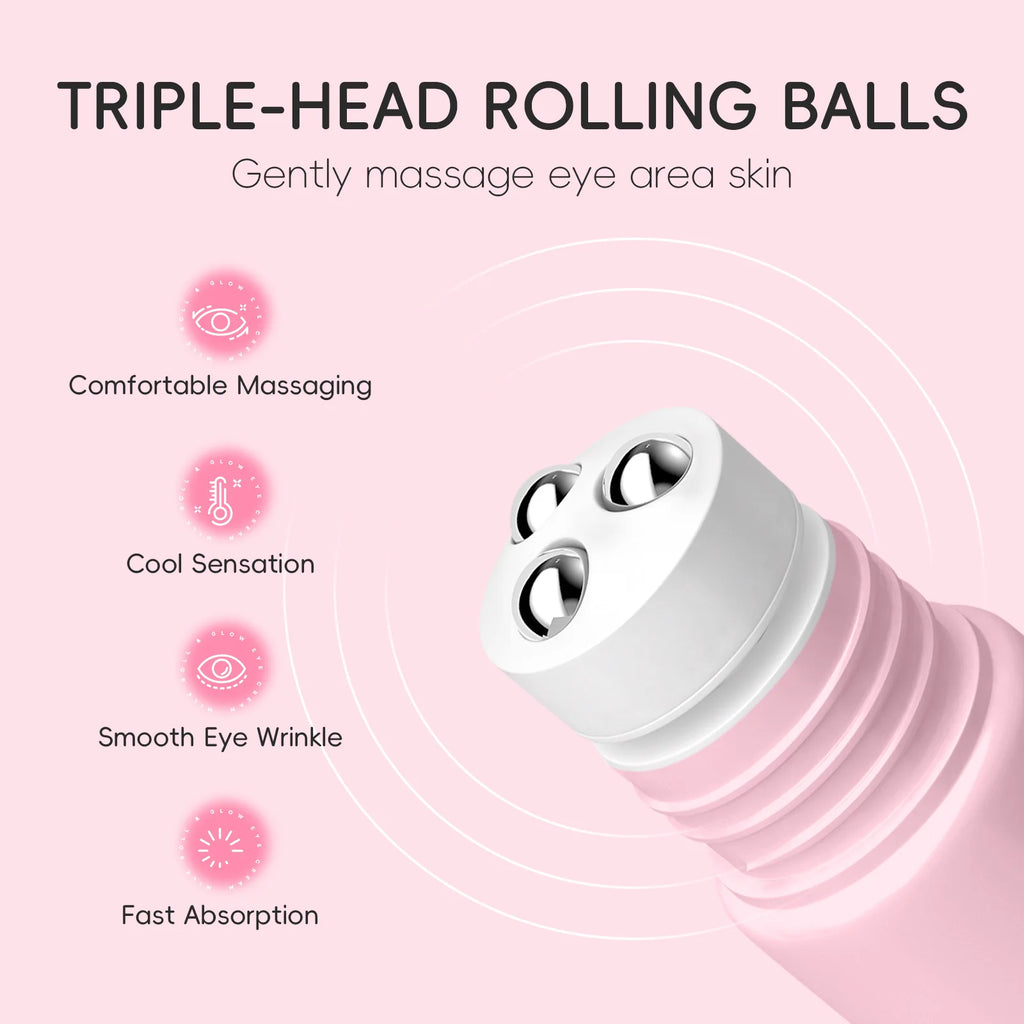 LAIKOU 15ml Sakura Roller Eye Serum Hyaluronic Acid Moisturizing Fade Dark Circles Eye Bags Fine Lines Massage Eye Care Oasis Select