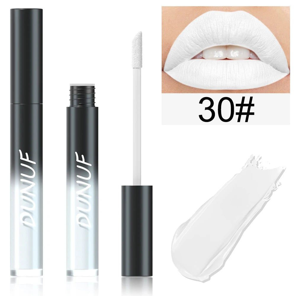 DUNUF Matte Lip Gloss – 32 Colors, Long-Lasting & Moisturizing