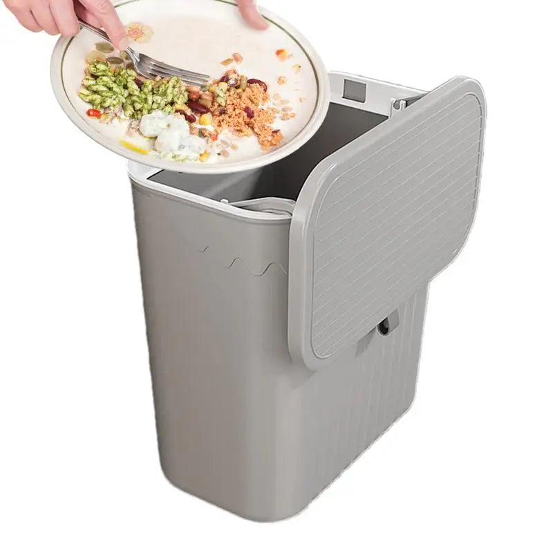 Hang Trash Can Kitchen Garbage Container Garbage Bin Trash Container With Lid Kitchen Accessories No Drilling Trash Container Oasis Select