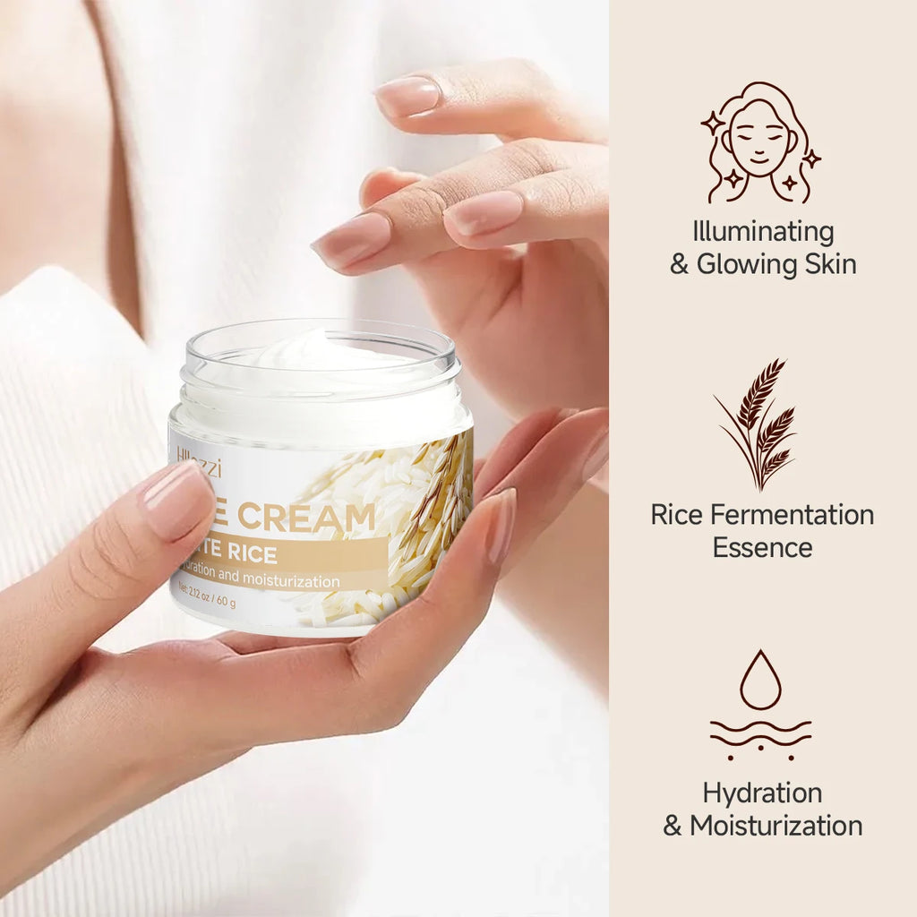 Rice Face Cream Naturally Moisturizes the Skin, Deeply Cleanses, and Has a Cooling Effect; Suitable for All Skin Types. Oasis Select