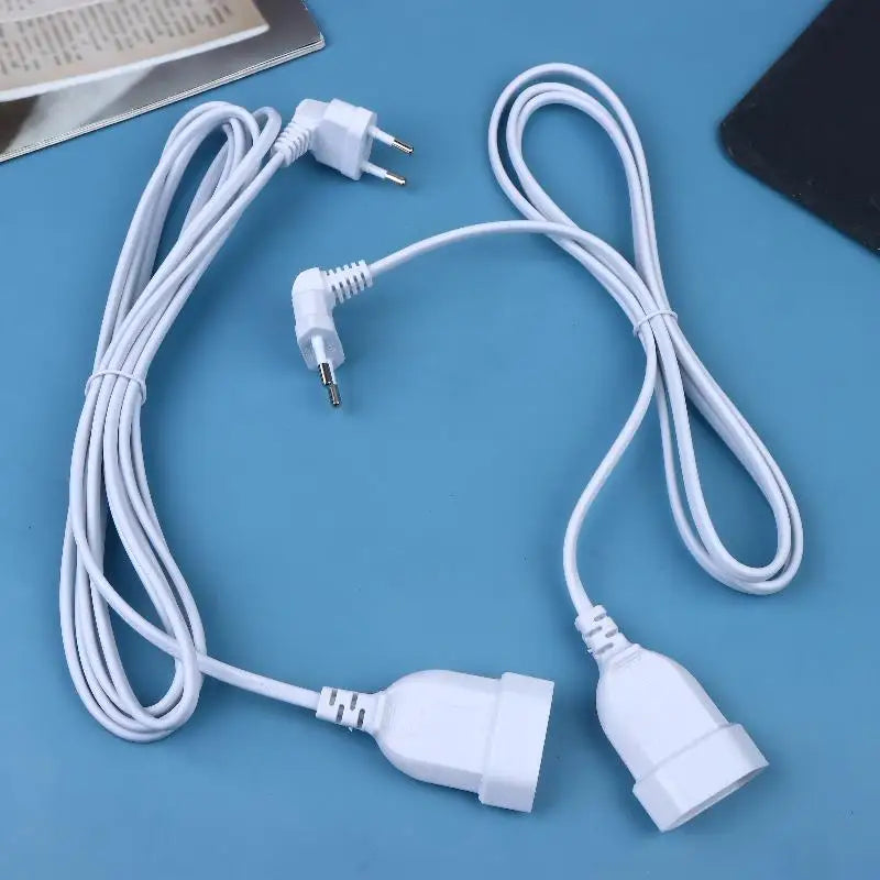 2-Prong EU Power Extension Cord; Male-Female Socket for PC & Table Lamp, 30/60/180/300CM Oasis Select