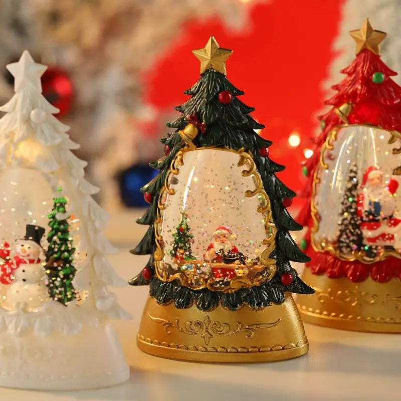 Christmas Illuminated Night Lights Decorate The Desktop with Snowflake and Christmas Wind Lanterns Creating A Festive Atmosphere Oasis Select