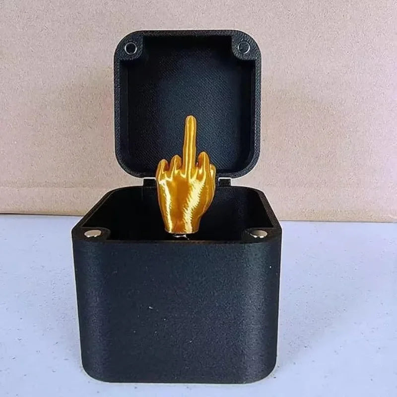 Christmas Interesting Prank Gift Middle Finger In Box Christmas Box Funny Creative Gifts Office Desk Decoration Home Decoration Oasis Select