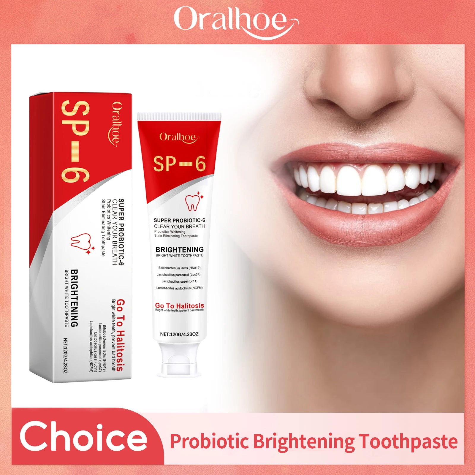 Sp 6 Probiotic Brightening Toothpaste Tooth Whitening Plaque Stains Remover Improves Yellow Teeth Lasting Oral Refreshing Care Oasis Select