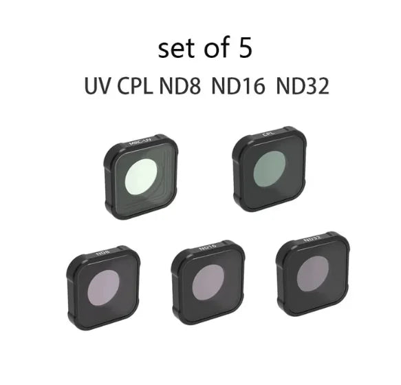 UV CPL ND8 ND16 ND32 Filter Kit for GoPro Hero 9 10 11 12