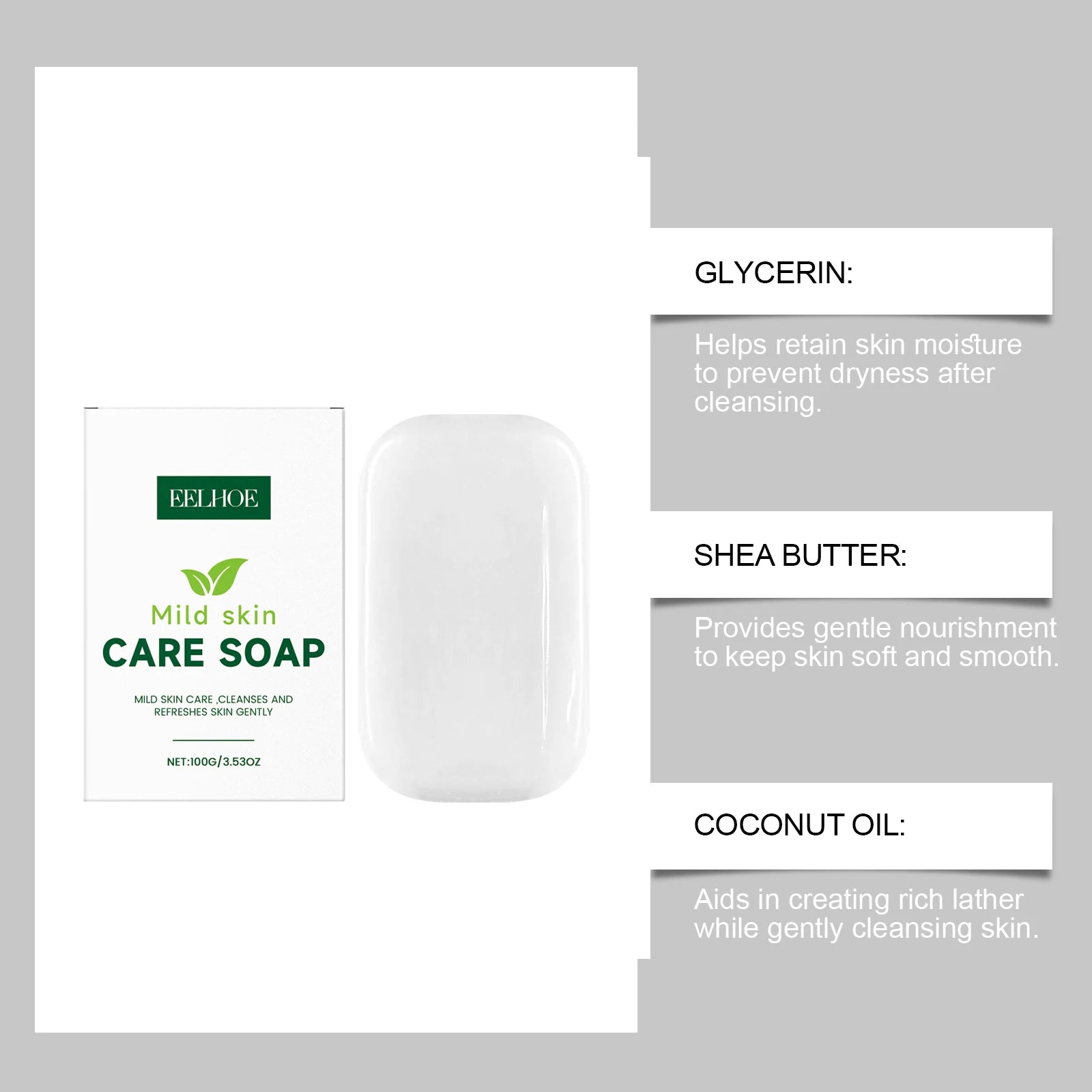 Eelhoe Fragrance-Free Moisturizing Cleansing Bar Soap