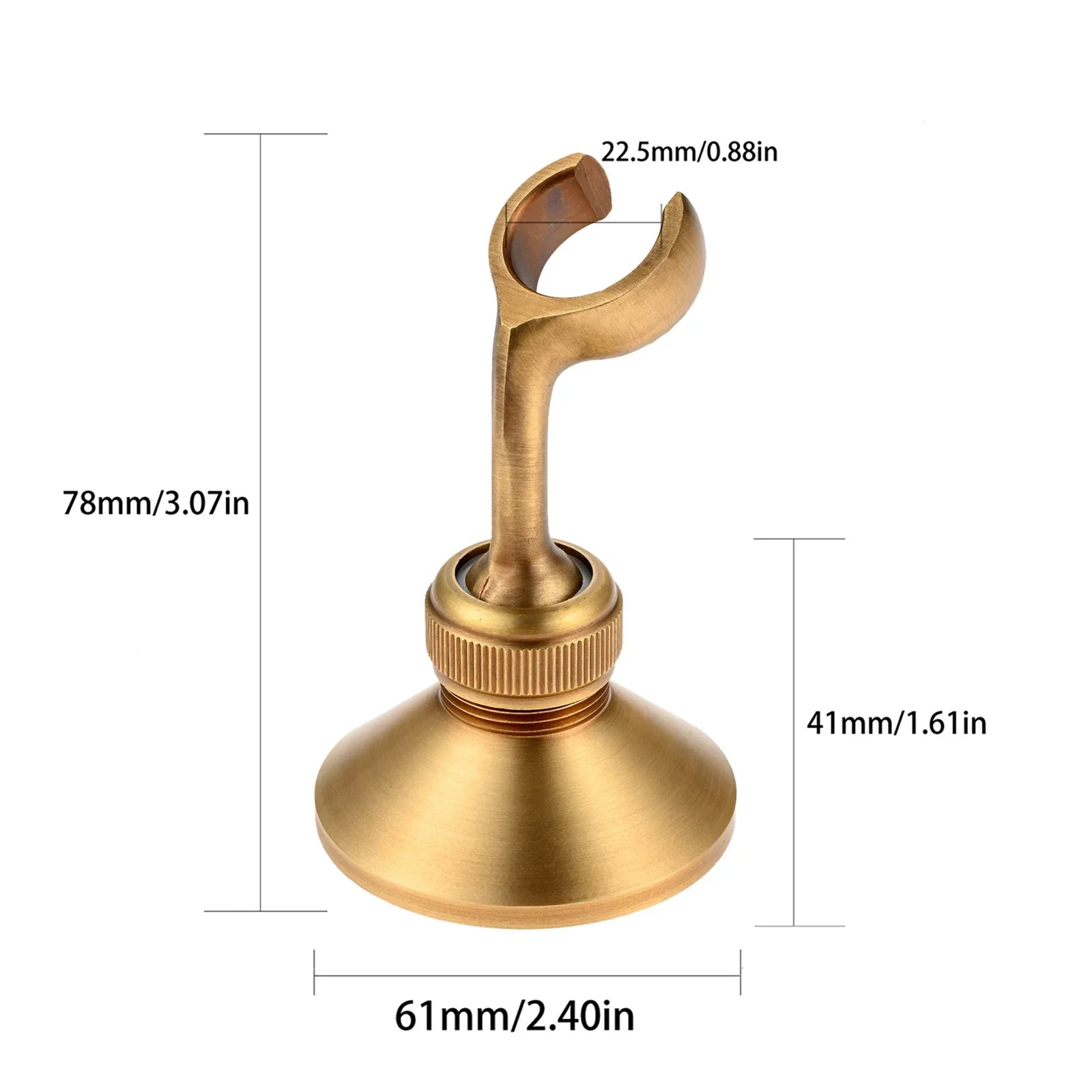 Brass Wall-Mounted Shower Head Holder | Adjustable Bracket