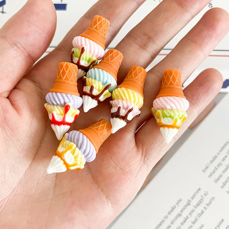 Dollhouse Miniature Ice Cream Stand Ice Cream Cone Holder Model Decor Toy Doll House Accessories Oasis Select 6PCS A3