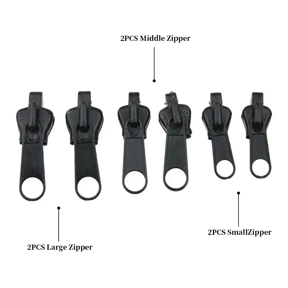 Multi Size Zipper Repair Kit Quick Fix Broken Zippers Replacement Sliders Teeth Set for Garment Sewing Mending Tool Oasis Select