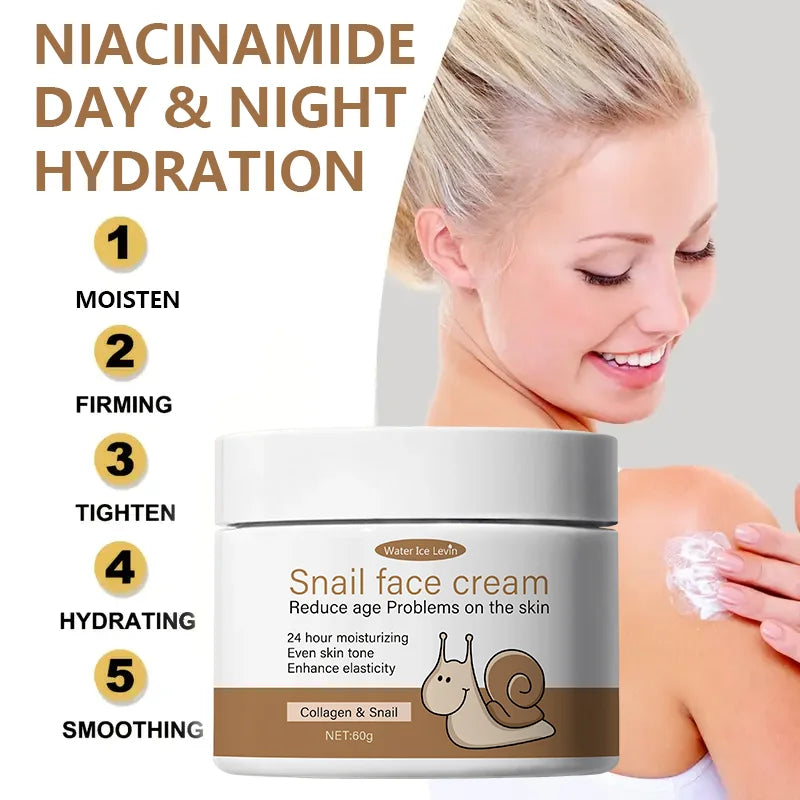 Snail Face Cream with Collagen & Retinol – 24H Moisturizer Anti-Aging Face Cream Oasis Select