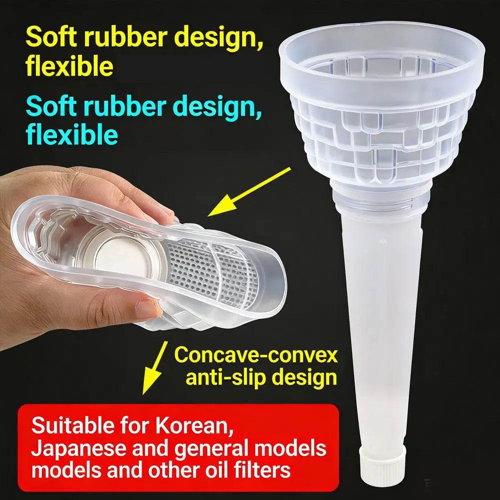 Universal Car Oil Funnel Filter Tool – Spill-Free Refueling