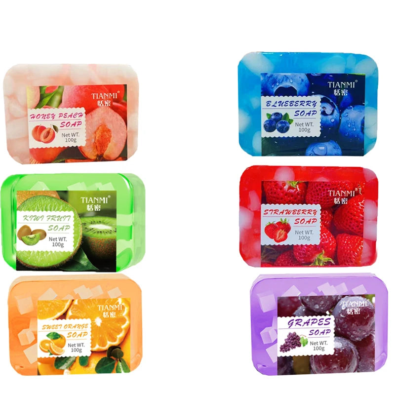 6 sets of fruit flavored handmade soap, with 6 different flavors to choose from, including sweet orange, blueberry, kiwi, etc., Oasis Select